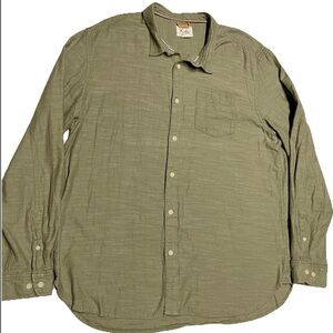 Koto Men’s Lightweight Cotton Green Button Down Shirt Sz XL Travel Hiking Trail